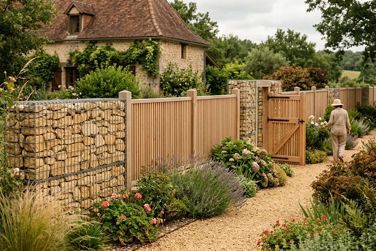 Exemple de clôture de jardin et portail