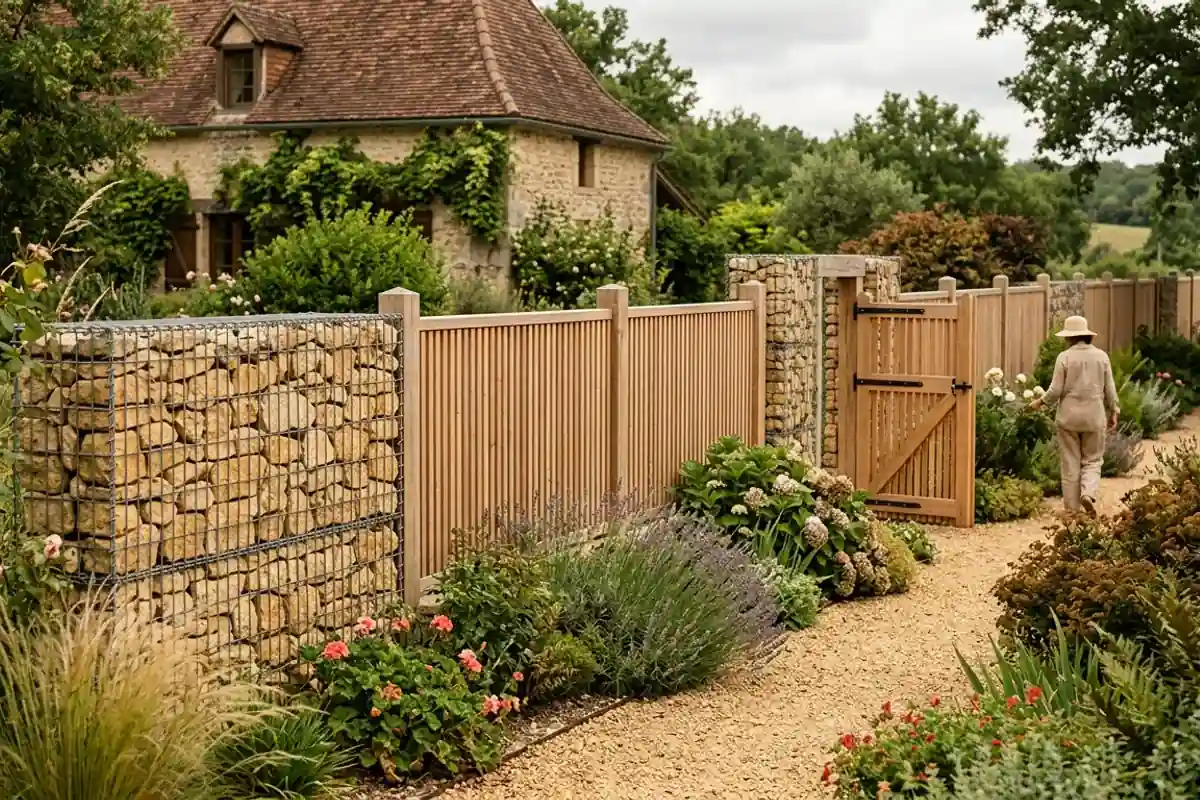 Exemple de clôture de jardin et portail